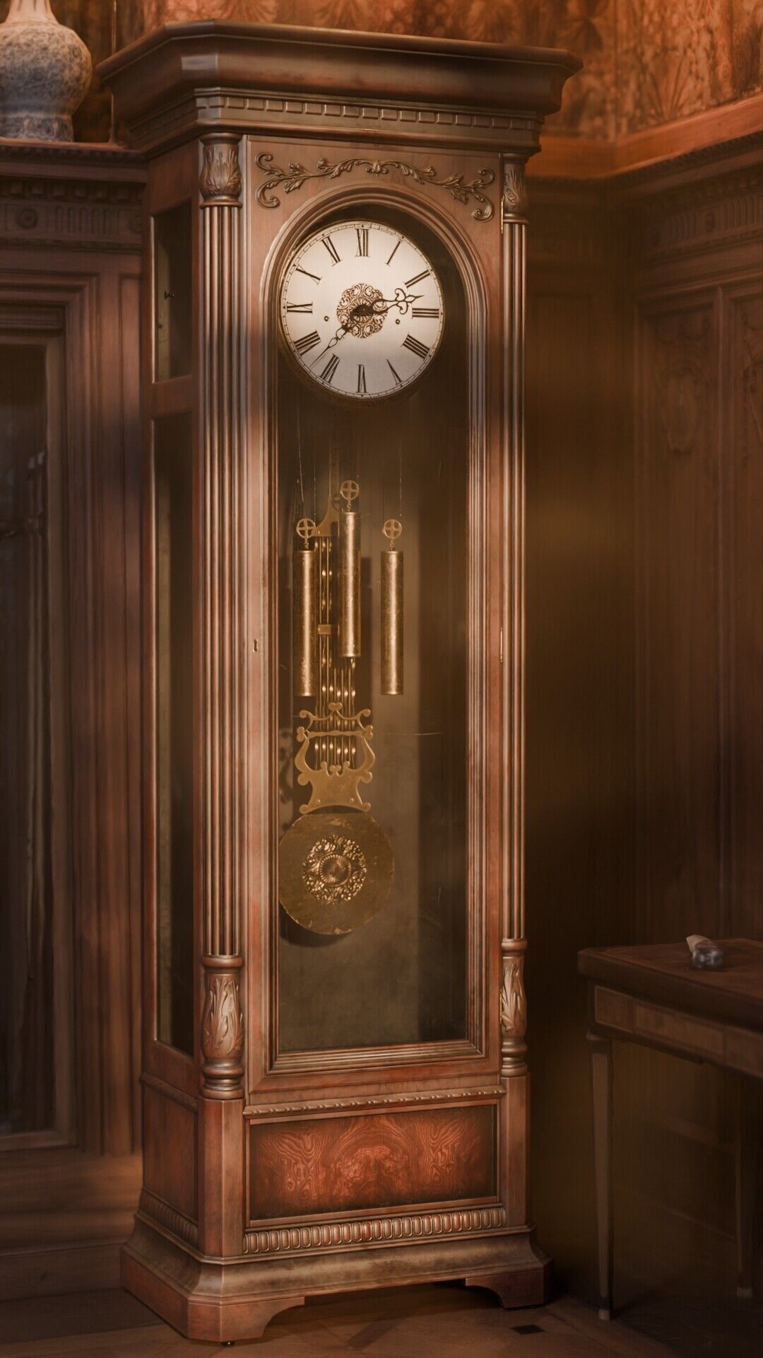 Grandfather Clock Low-poly 3D model_1