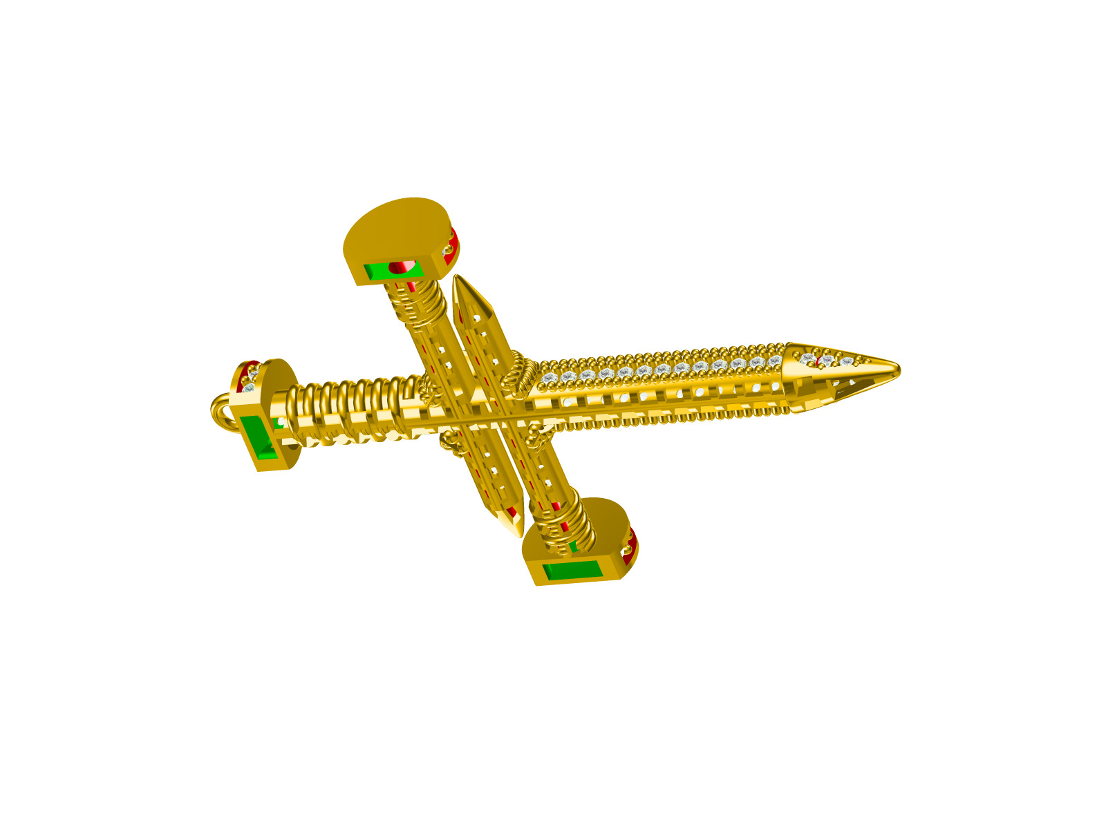 Cross fusion pendant 3D print model_9