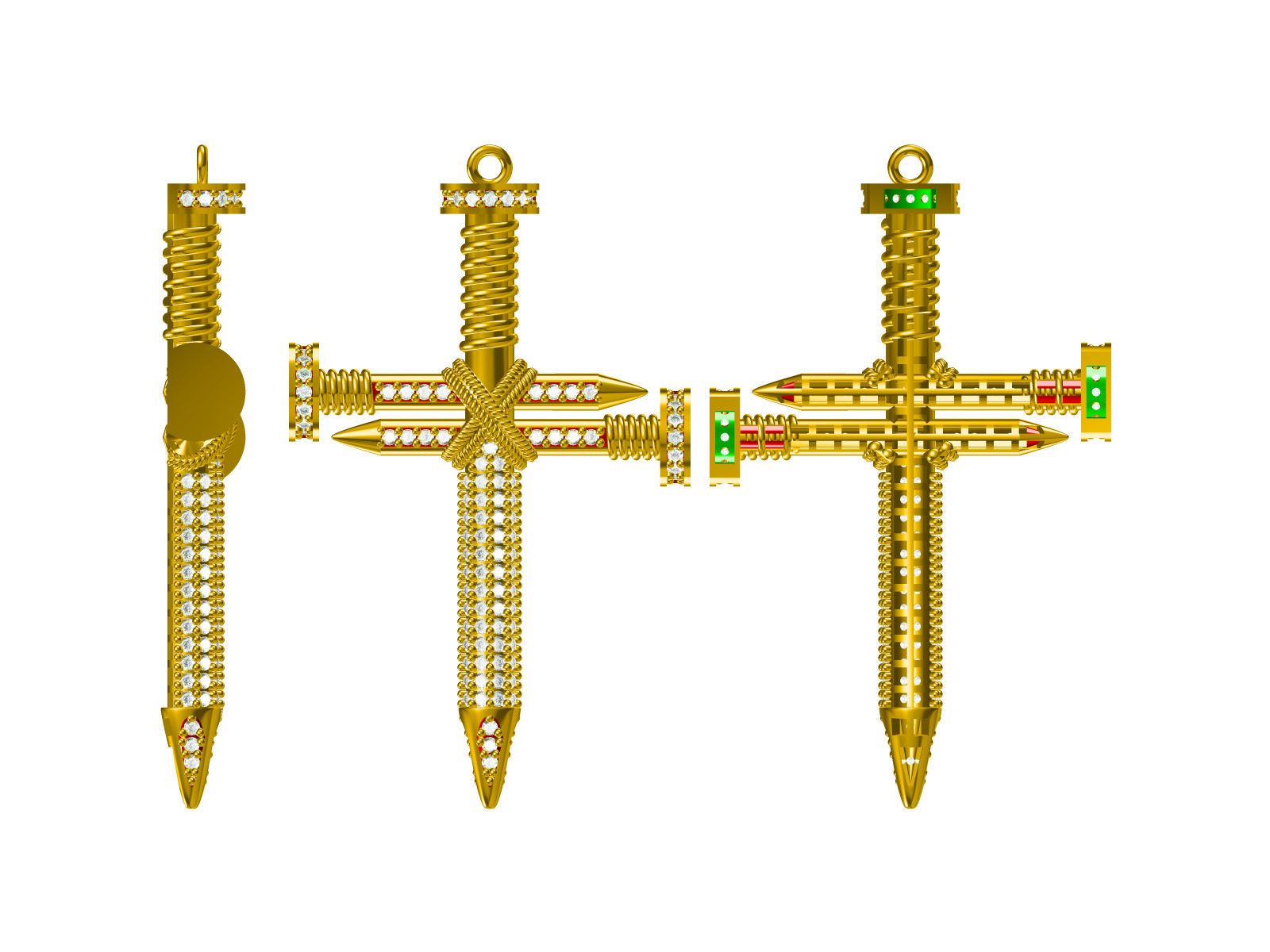 Cross fusion pendant 3D print model_2