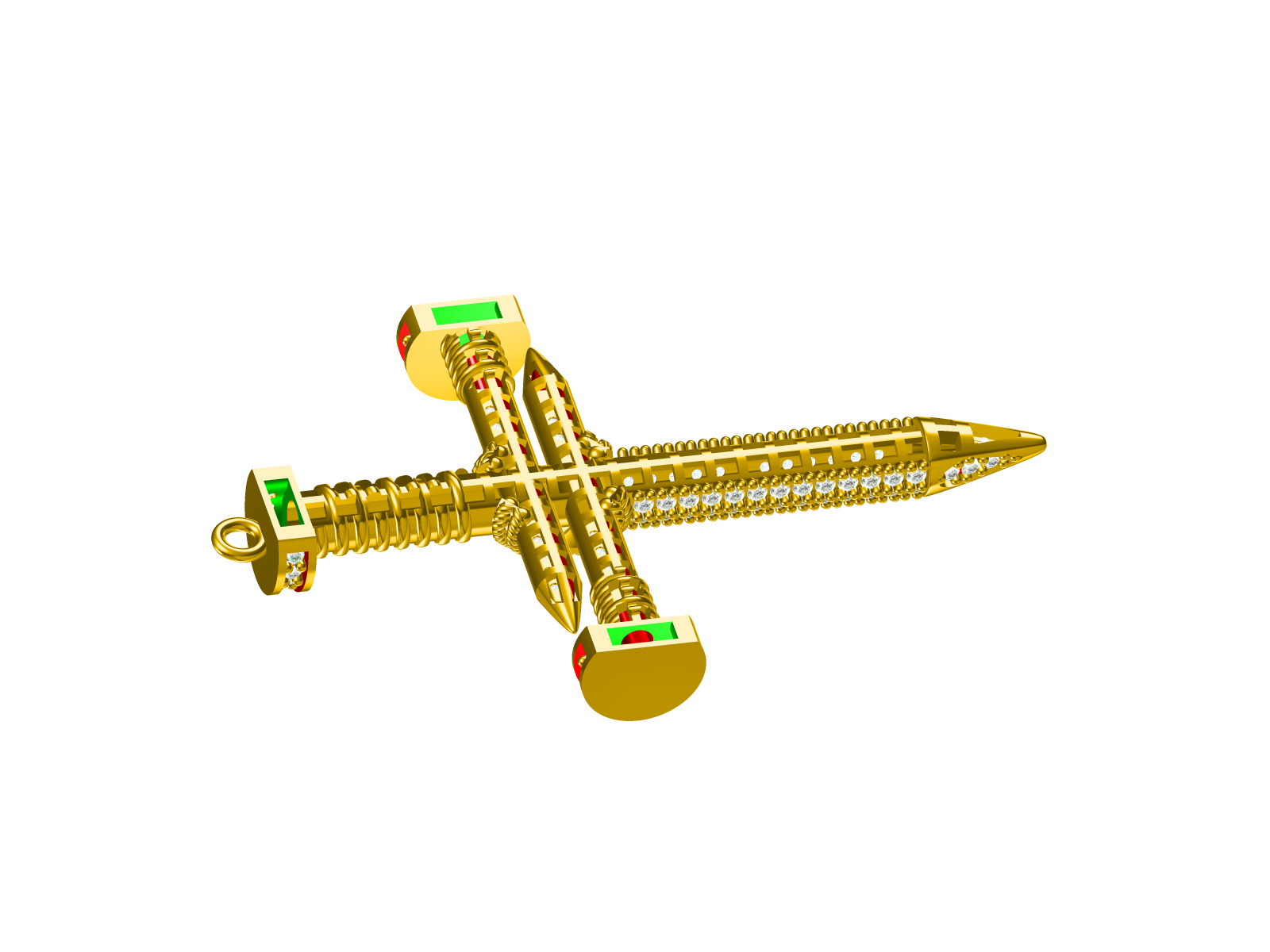 Cross fusion pendant 3D print model_10