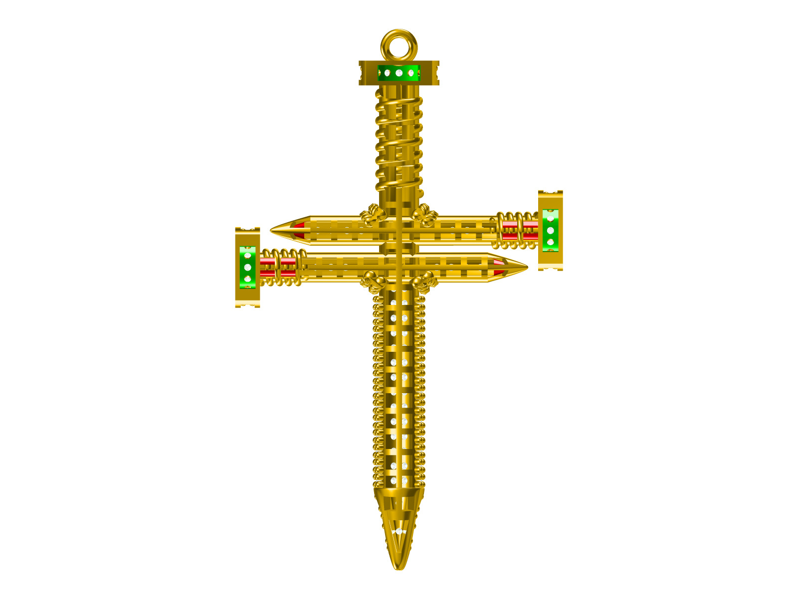 Cross fusion pendant 3D print model_5