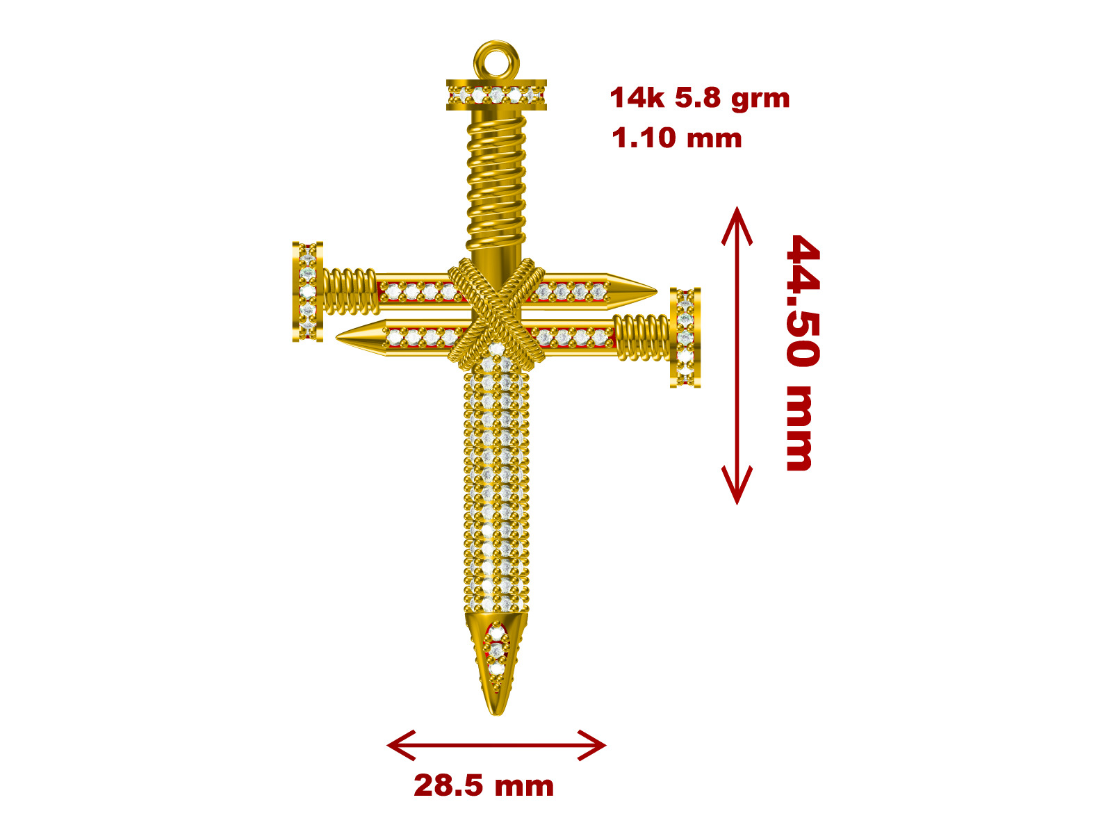 Cross fusion pendant 3D print model_3