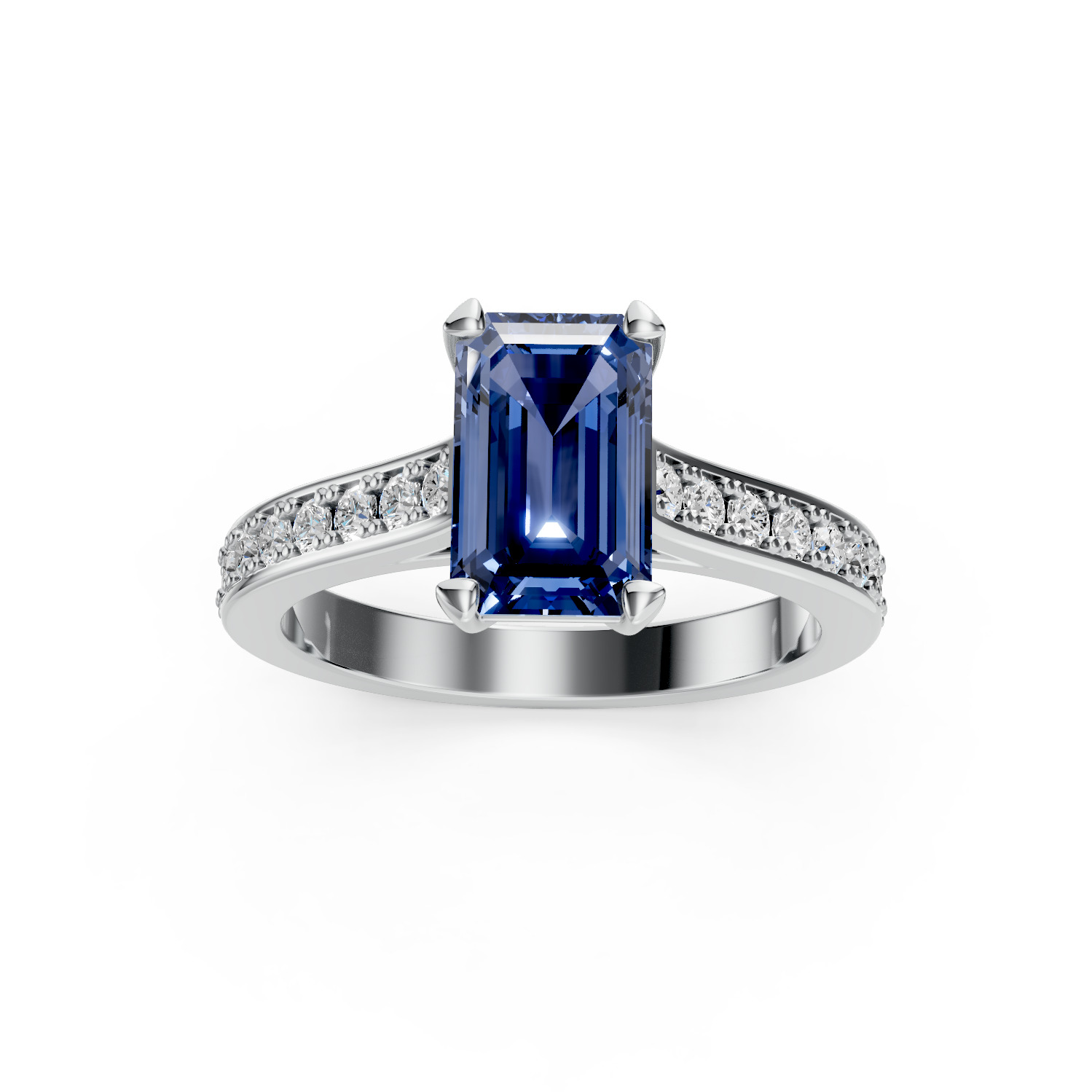 Emerald Sapphire Ring 3D print model_1