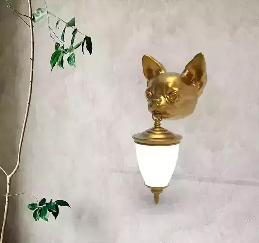 Dog Head Wall Lamp