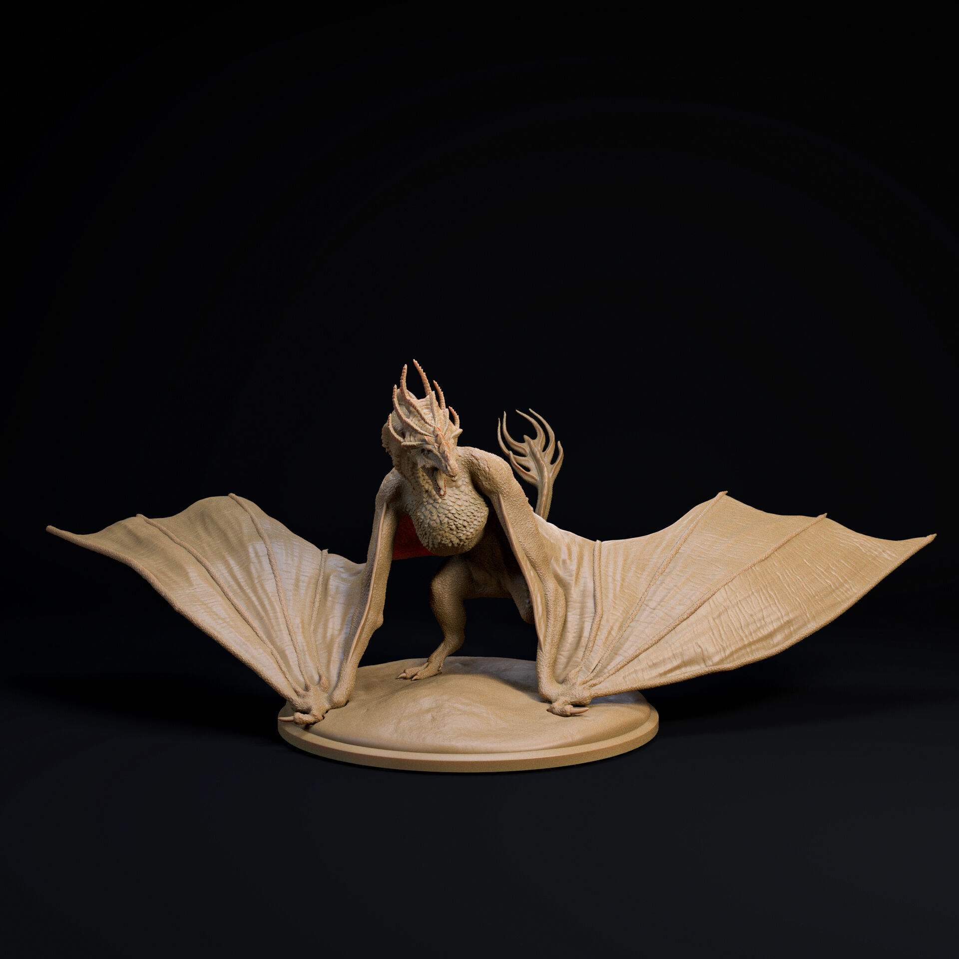 Crown Wyvern-Dragon 32mm scale - pre-supported 3D print model_4