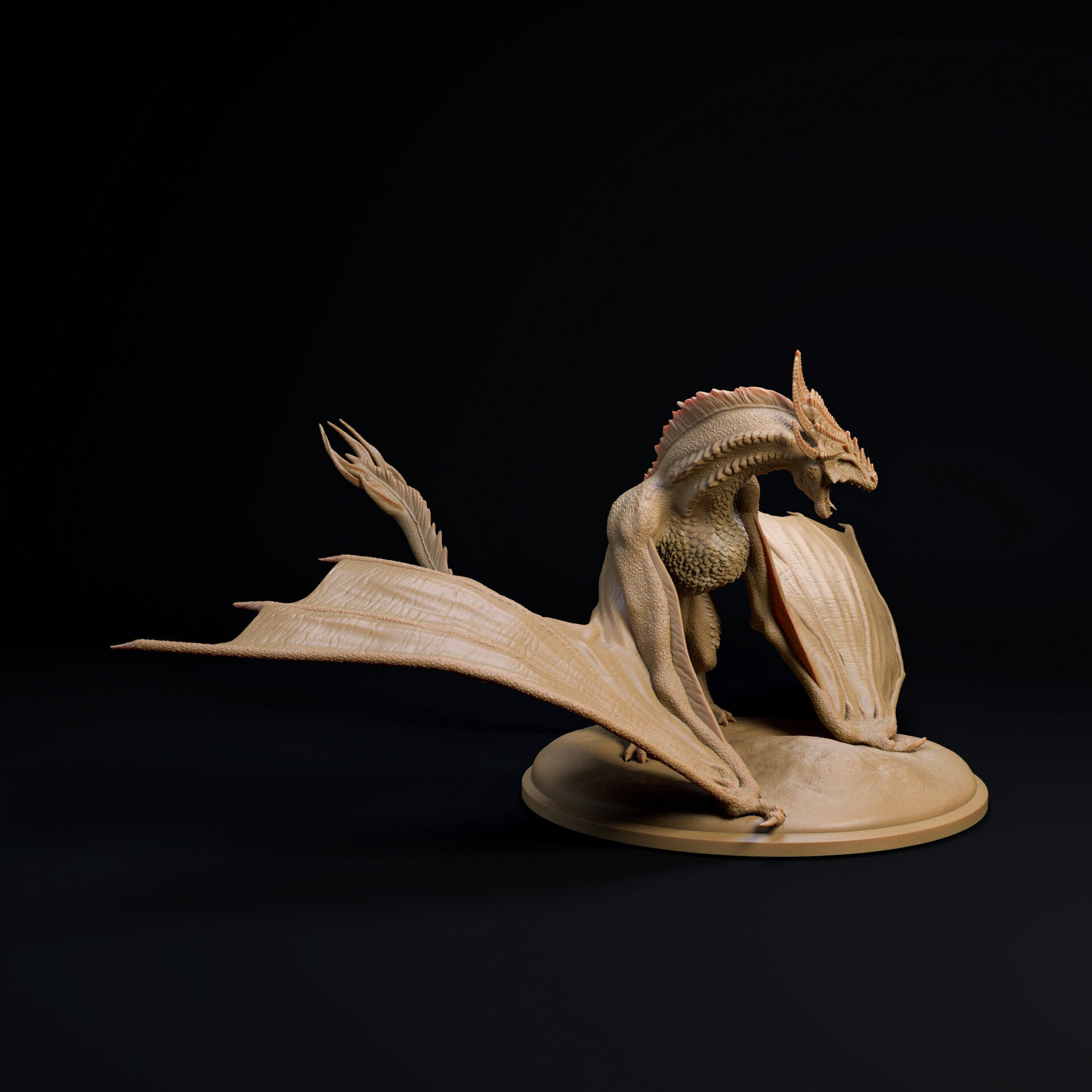 Crown Wyvern-Dragon 32mm scale - pre-supported 3D print model_3