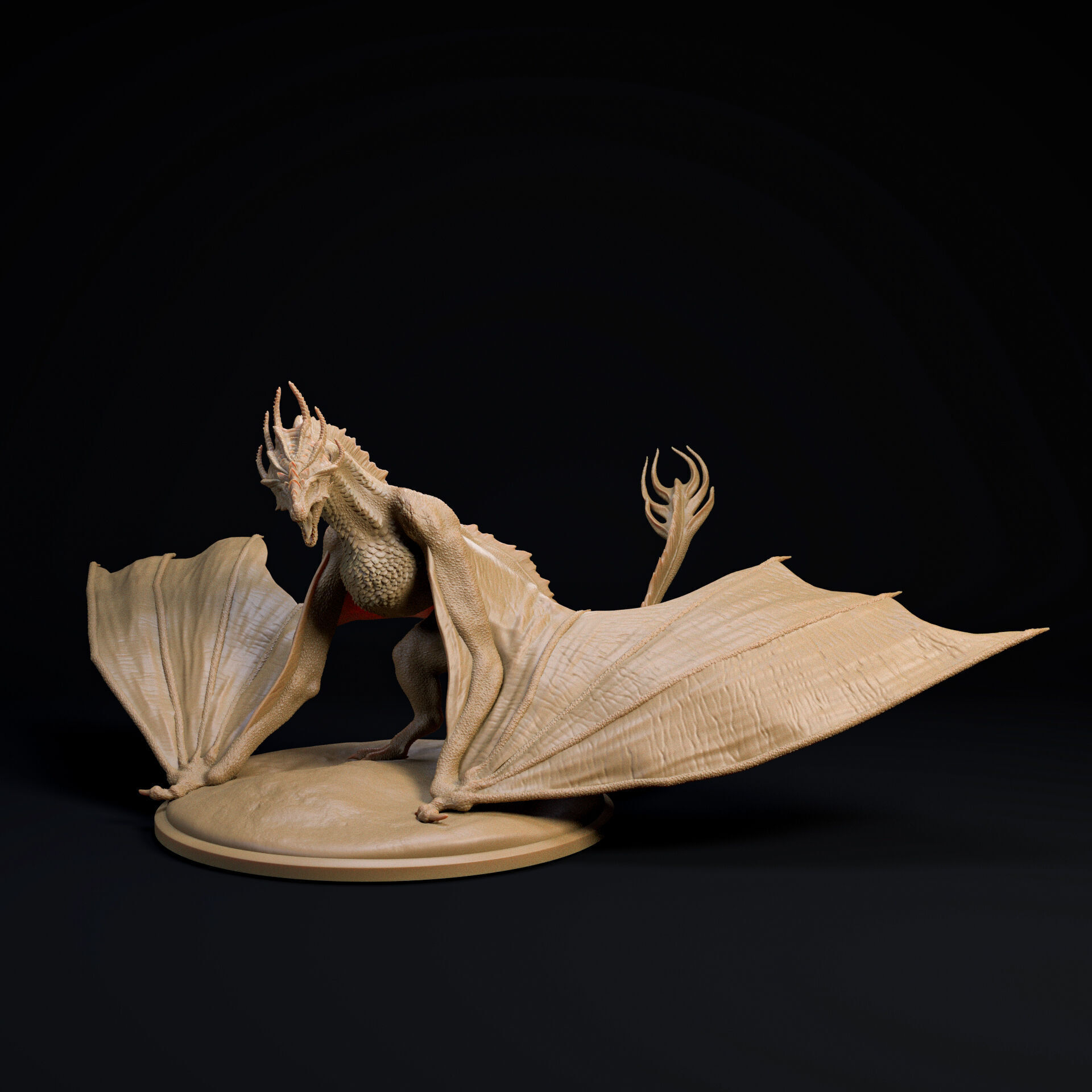 Crown Wyvern-Dragon 32mm scale - pre-supported 3D print model_1