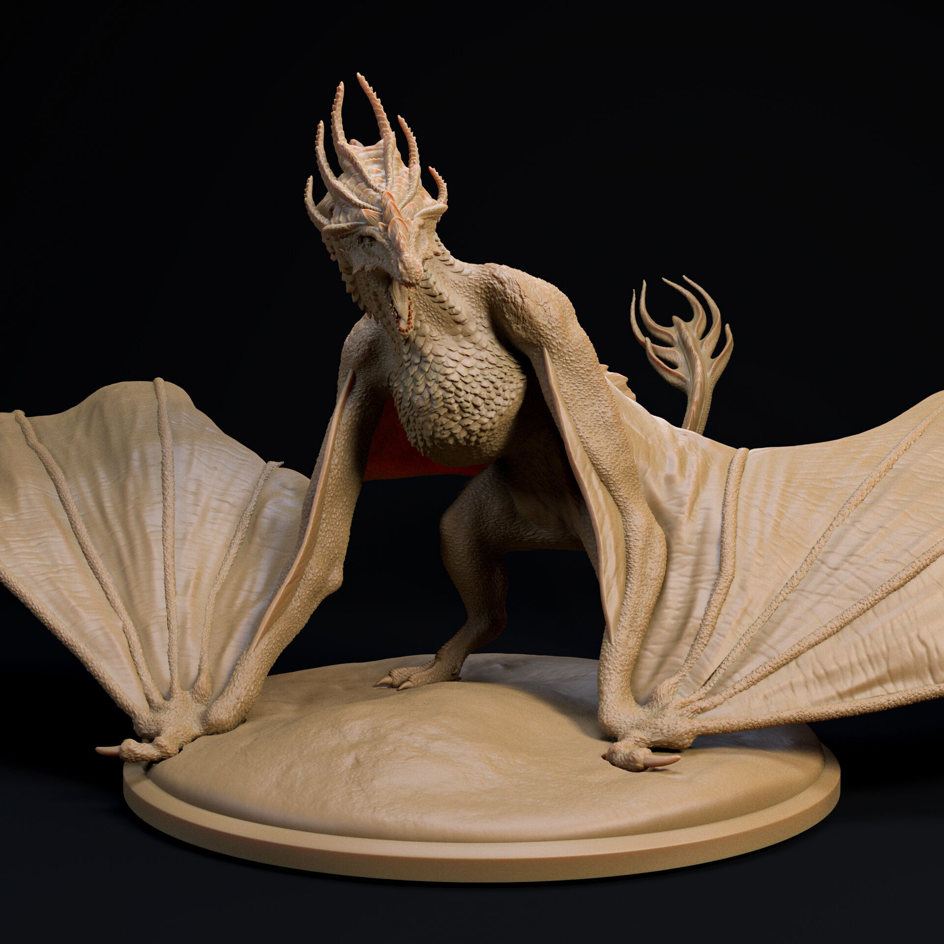 Crown Wyvern-Dragon 32mm scale - pre-supported 3D print model_5