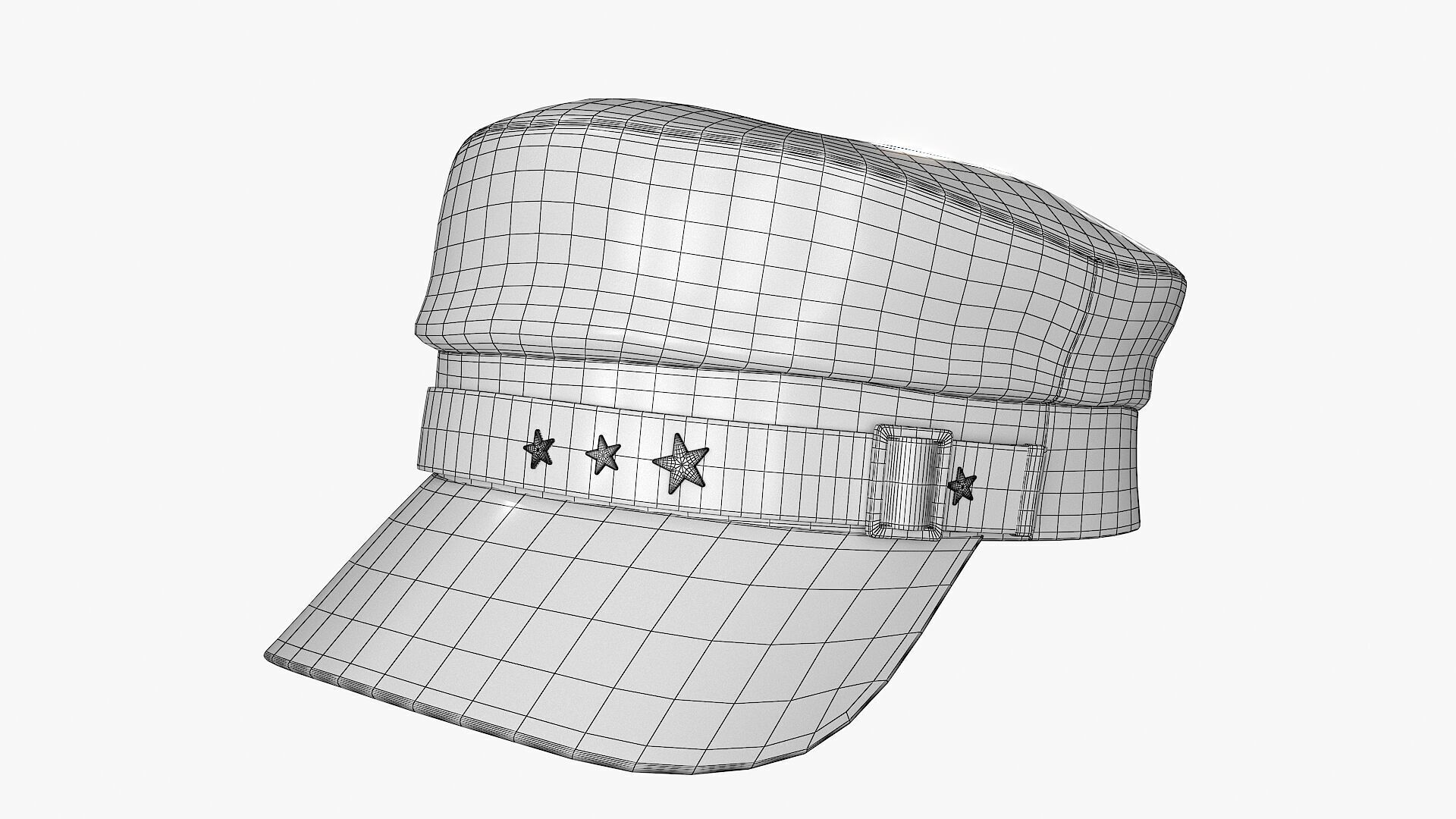 Baker Cap 3 color Low-poly 3D model_16