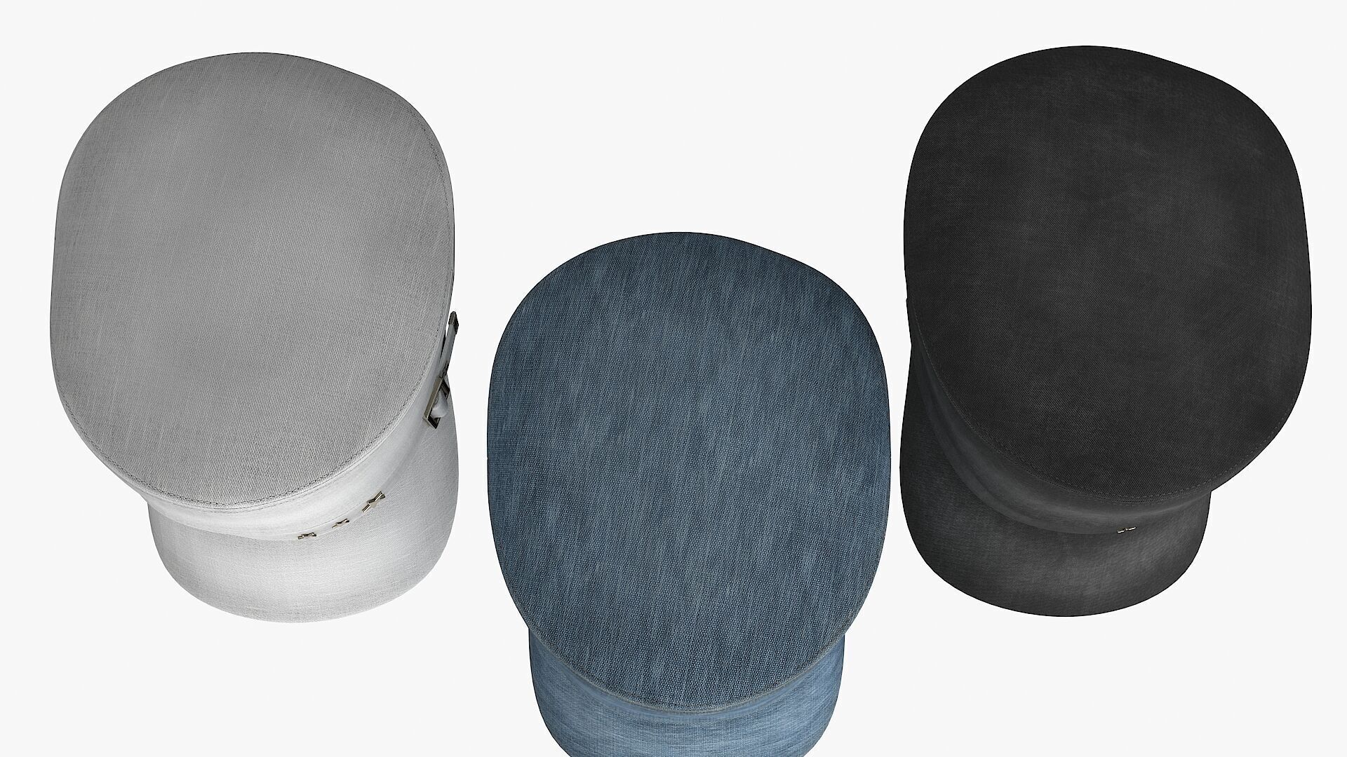 Baker Cap 3 color Low-poly 3D model_6