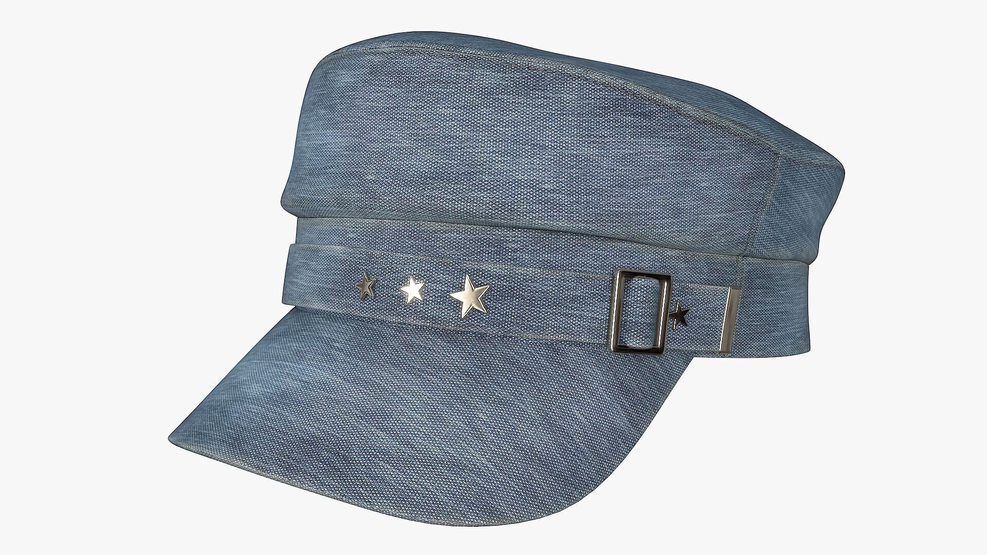 Baker Cap 3 color Low-poly 3D model_4