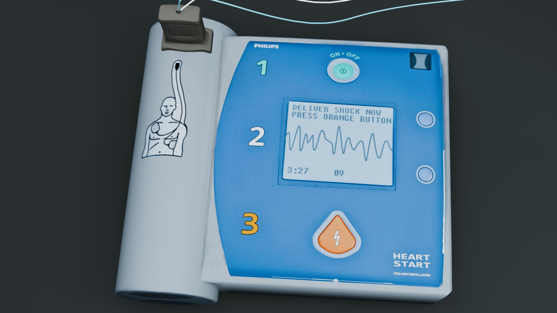 Philips HeartStart Defibrillator Low-poly 3D model_3