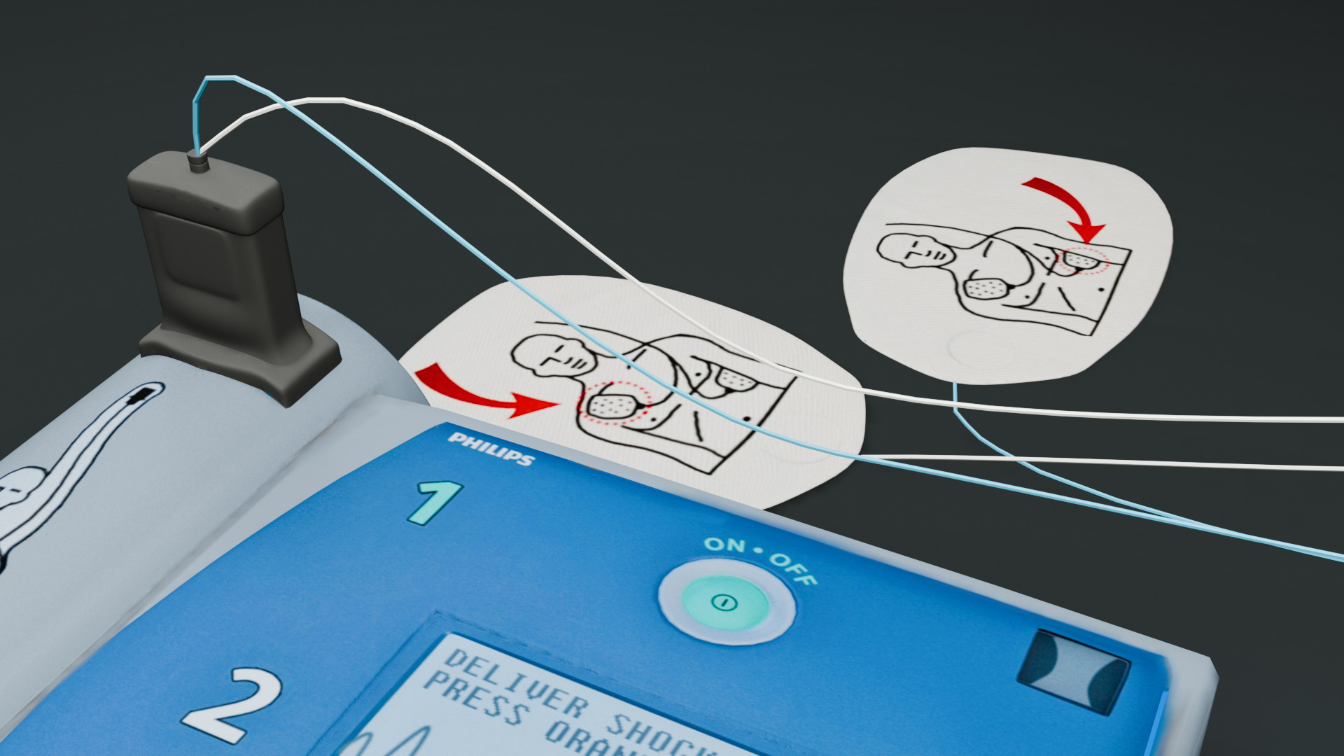 Philips HeartStart Defibrillator Low-poly 3D model_4