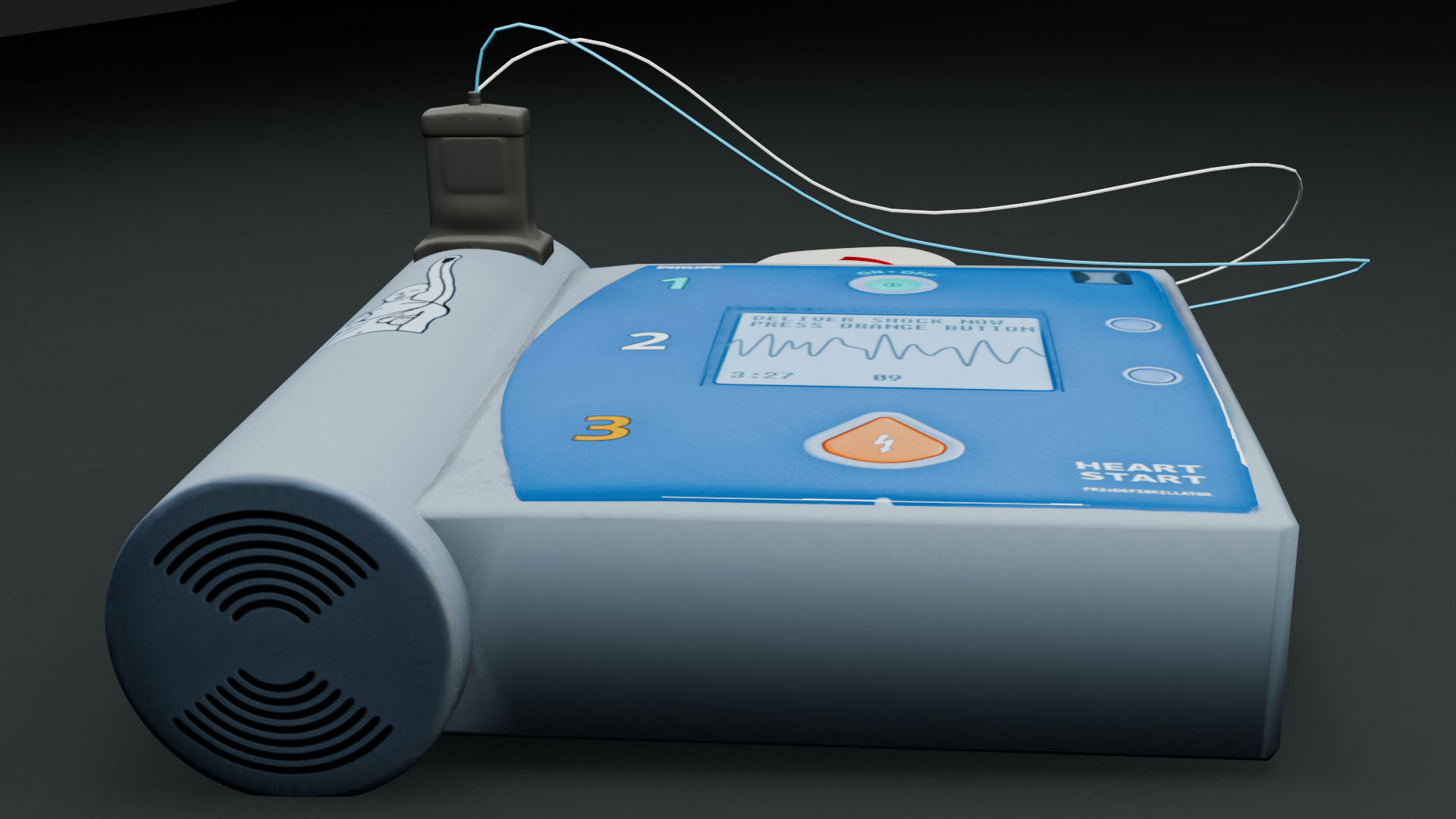 Philips HeartStart Defibrillator Low-poly 3D model_2