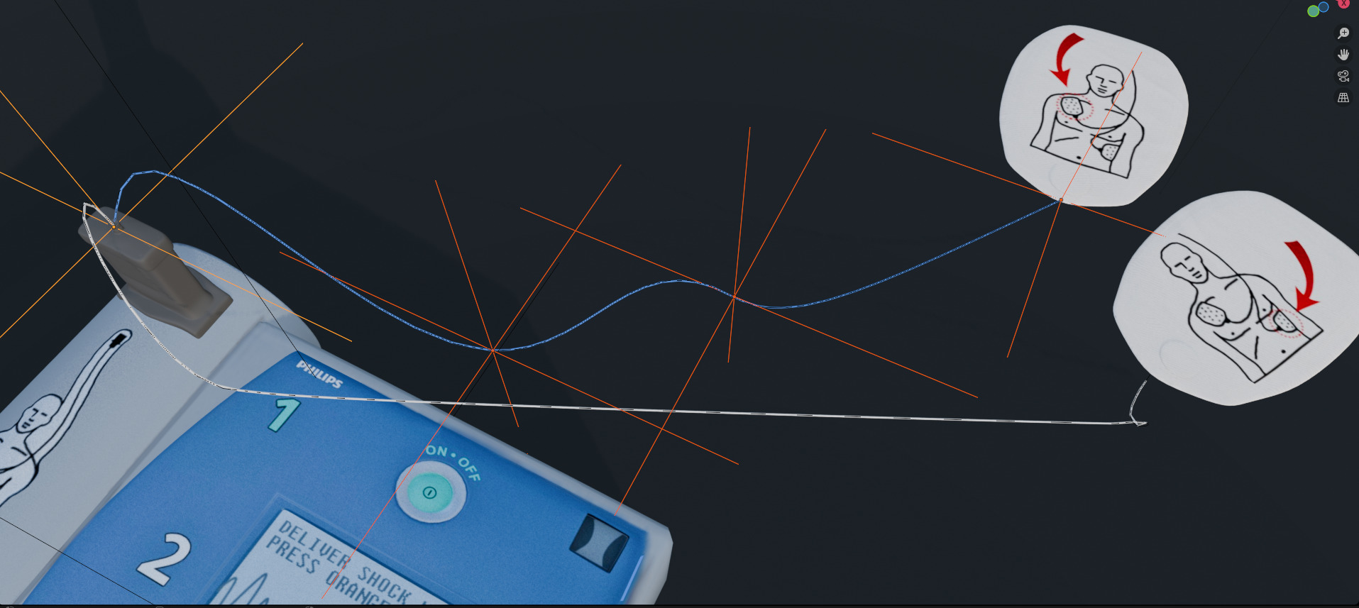 Philips HeartStart Defibrillator Low-poly 3D model_9