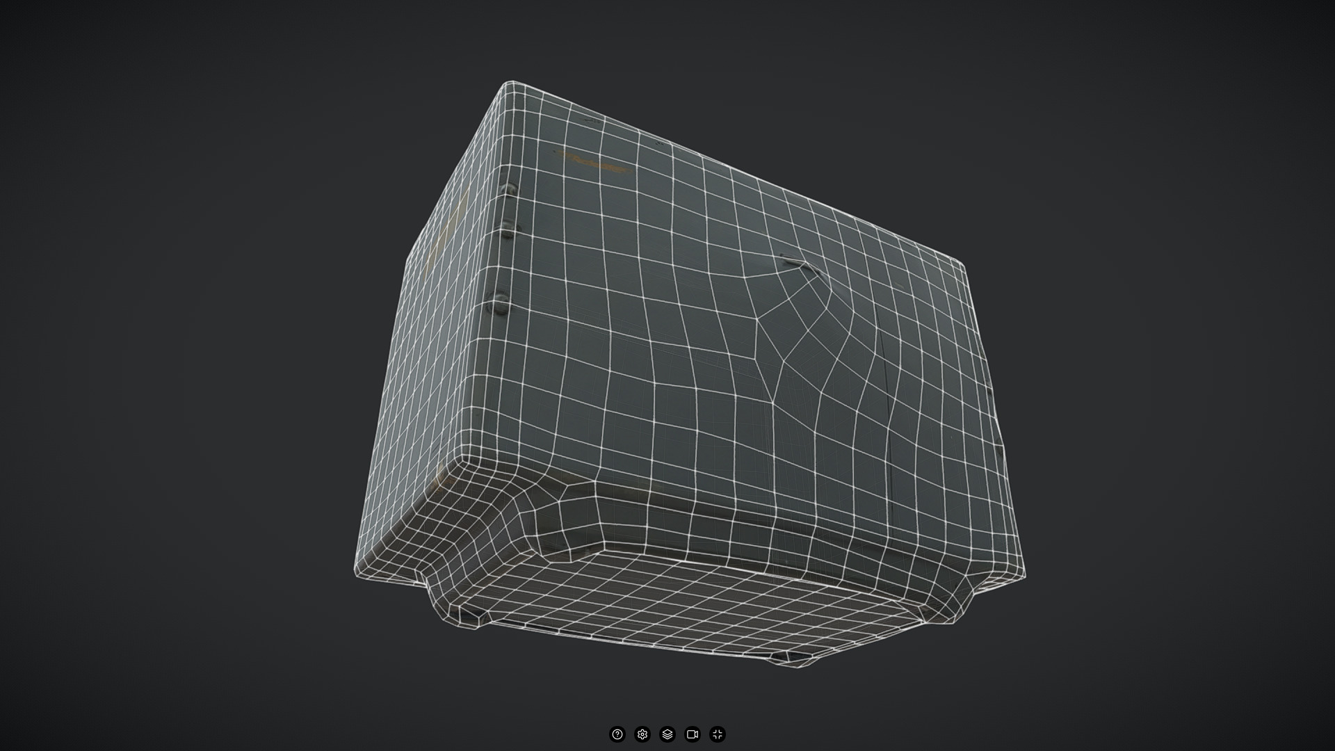 Old Computer Monitor Low-poly 3D model_4