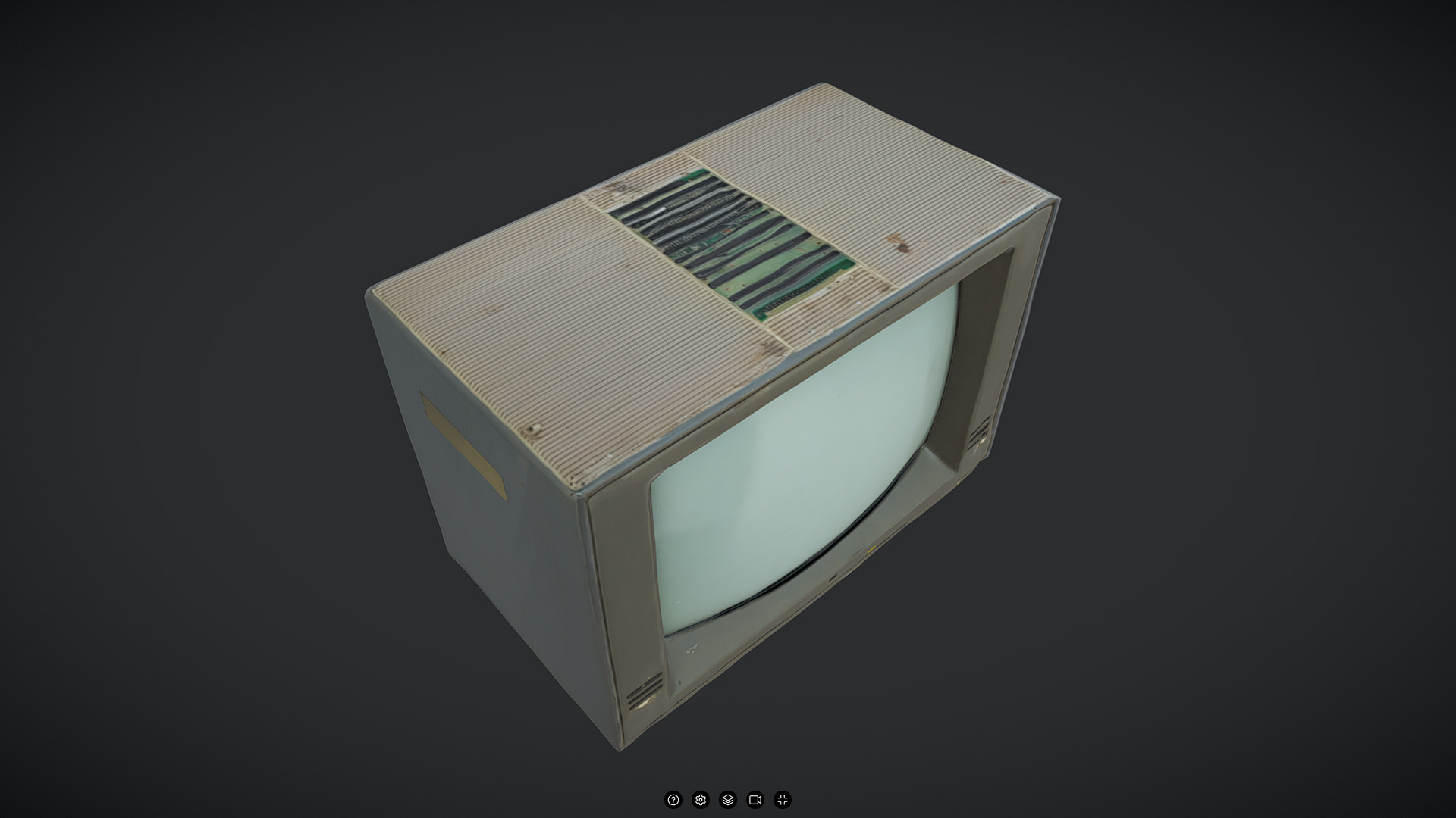 Old Computer Monitor Low-poly 3D model_5