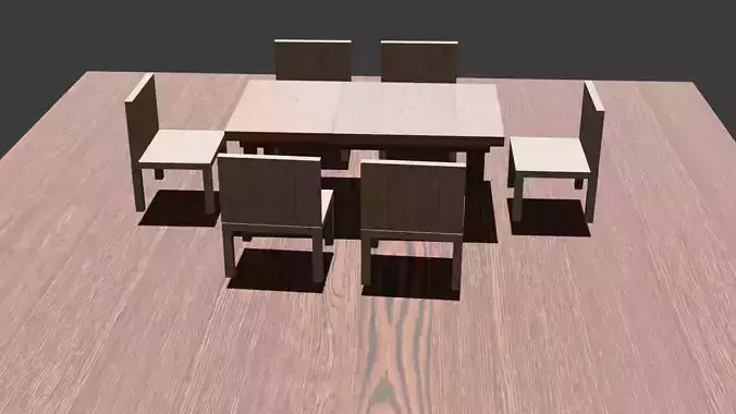 eating table and chir for house and games architetural and more 3D model