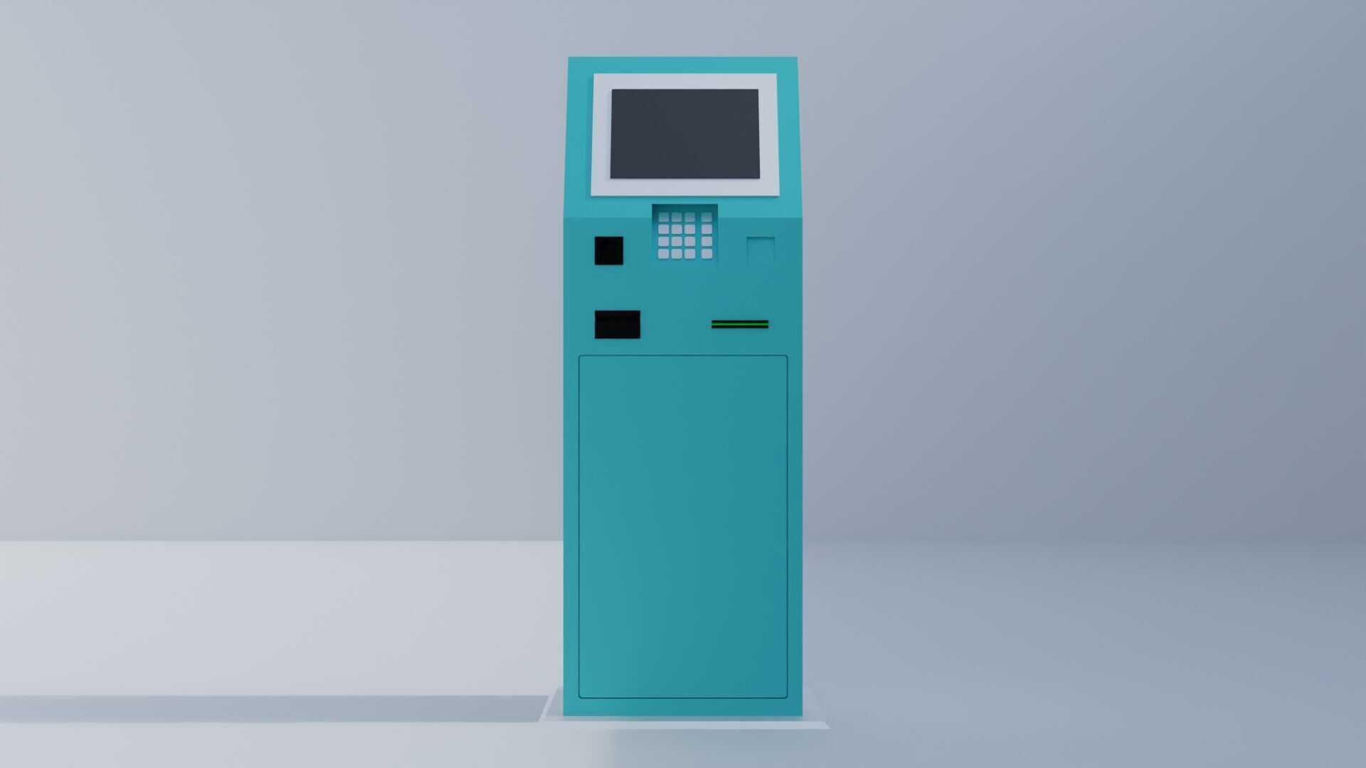 Indoor Self-Service Payment Kiosk with Touch Screen Free 3D model_3