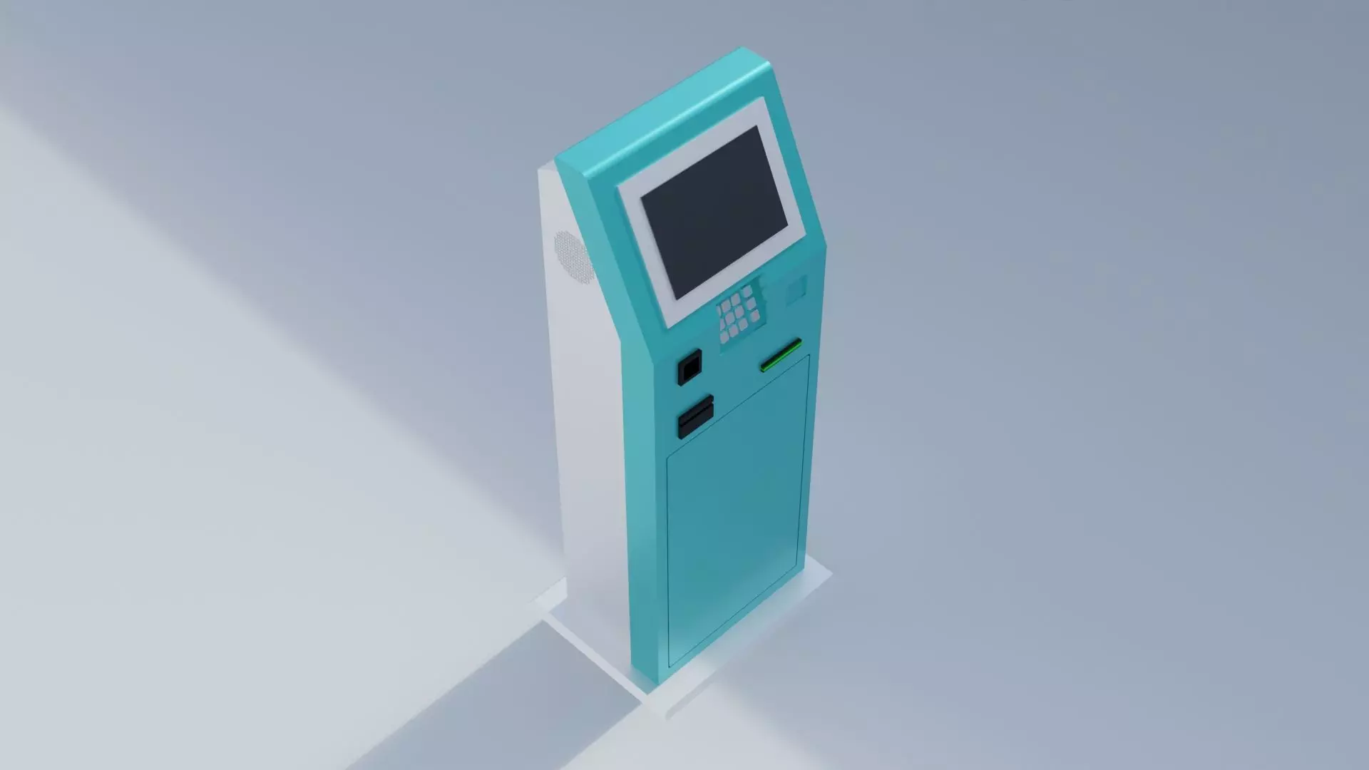 Indoor Self-Service Payment Kiosk with Touch Screen Free 3D model_0