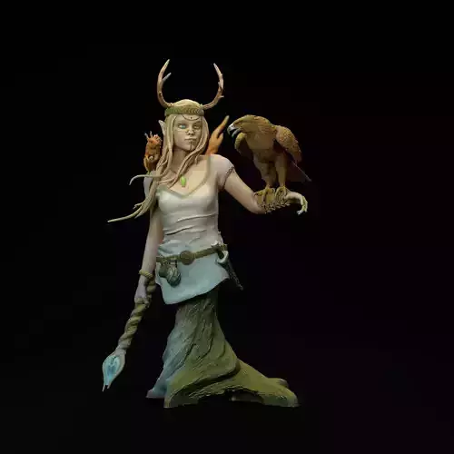 Female Druid bust - pre supported
