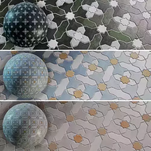Tile Moroccan Zellige Mosaic Set 01