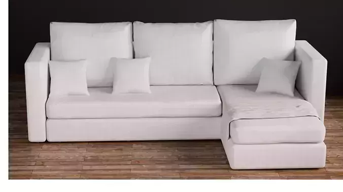Realistic White Couch  High Quality 3D Model