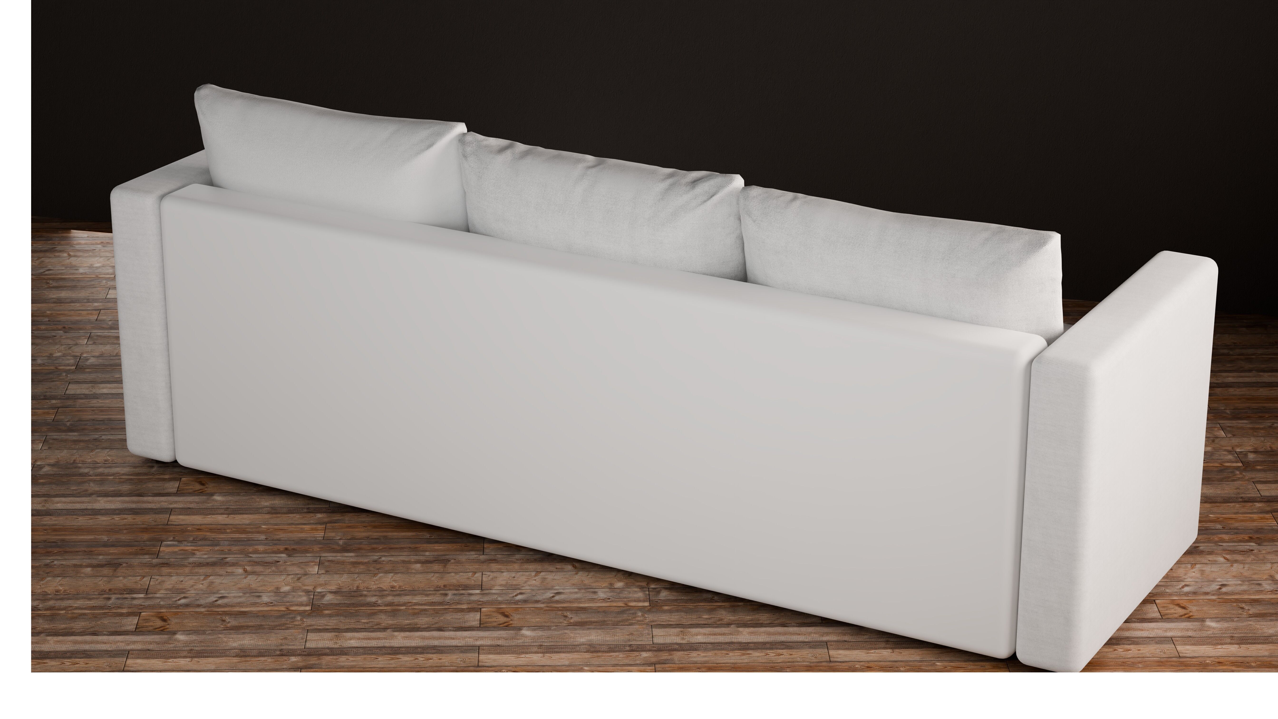 Realistic White Couch High Quality 3D Model Low-poly 3D model_3