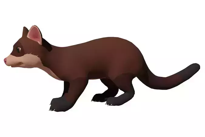 Cartoon Marten Low-poly 3D model