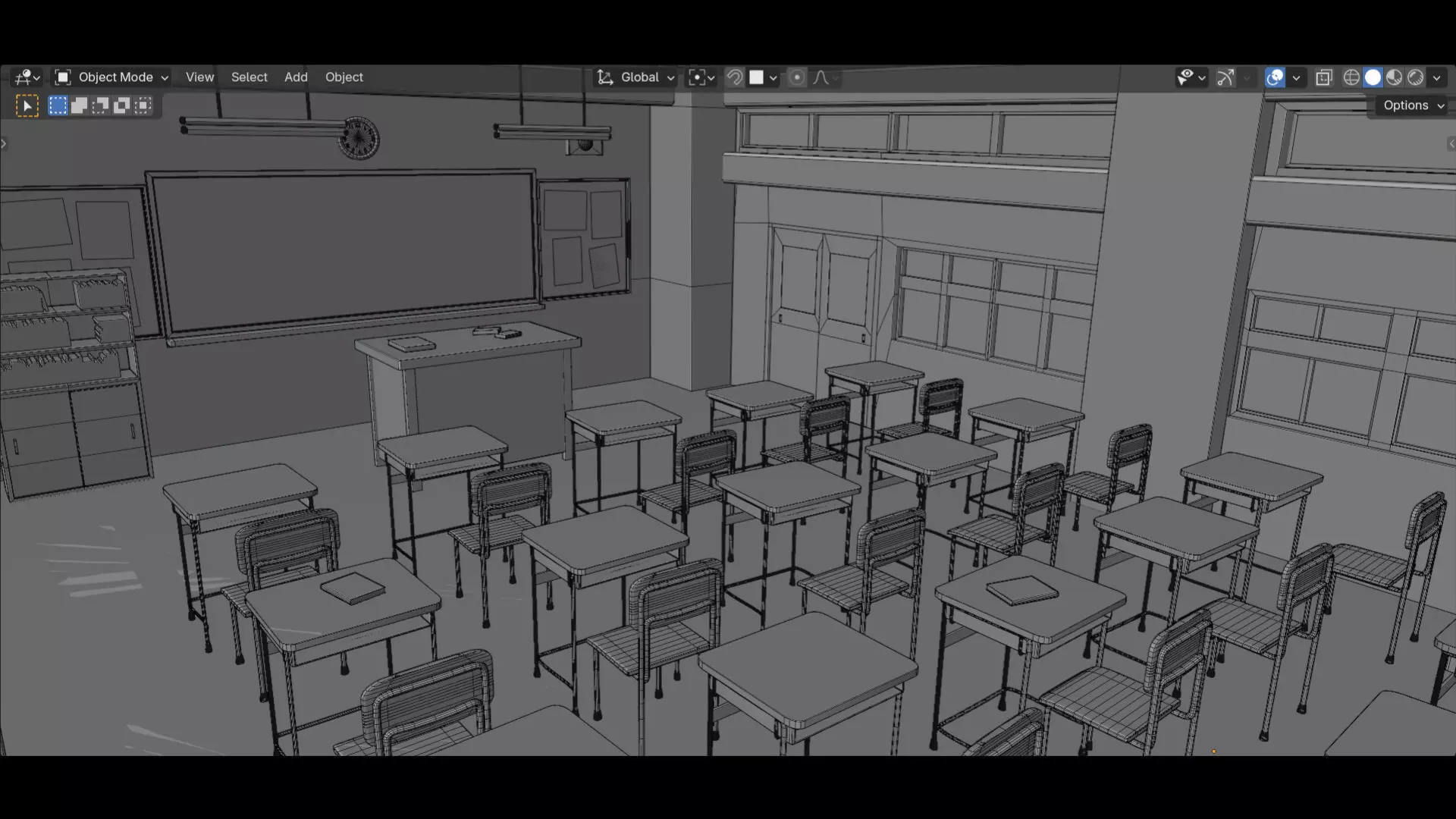 Stylized Anime Classroom - 3D Scene for Games and Animation 3D model_4