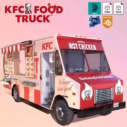 Morgan Olson KFC Nashville Food Truck Low-poly 3D model