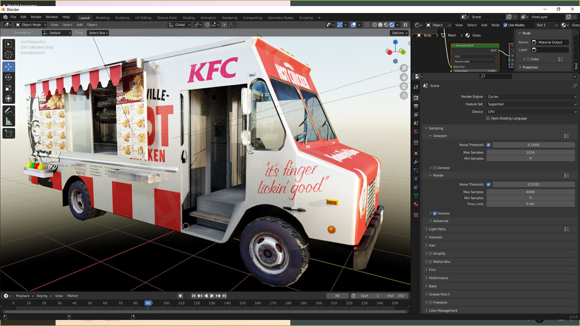 Morgan Olson KFC Nashville Food Truck Low-poly 3D model_11
