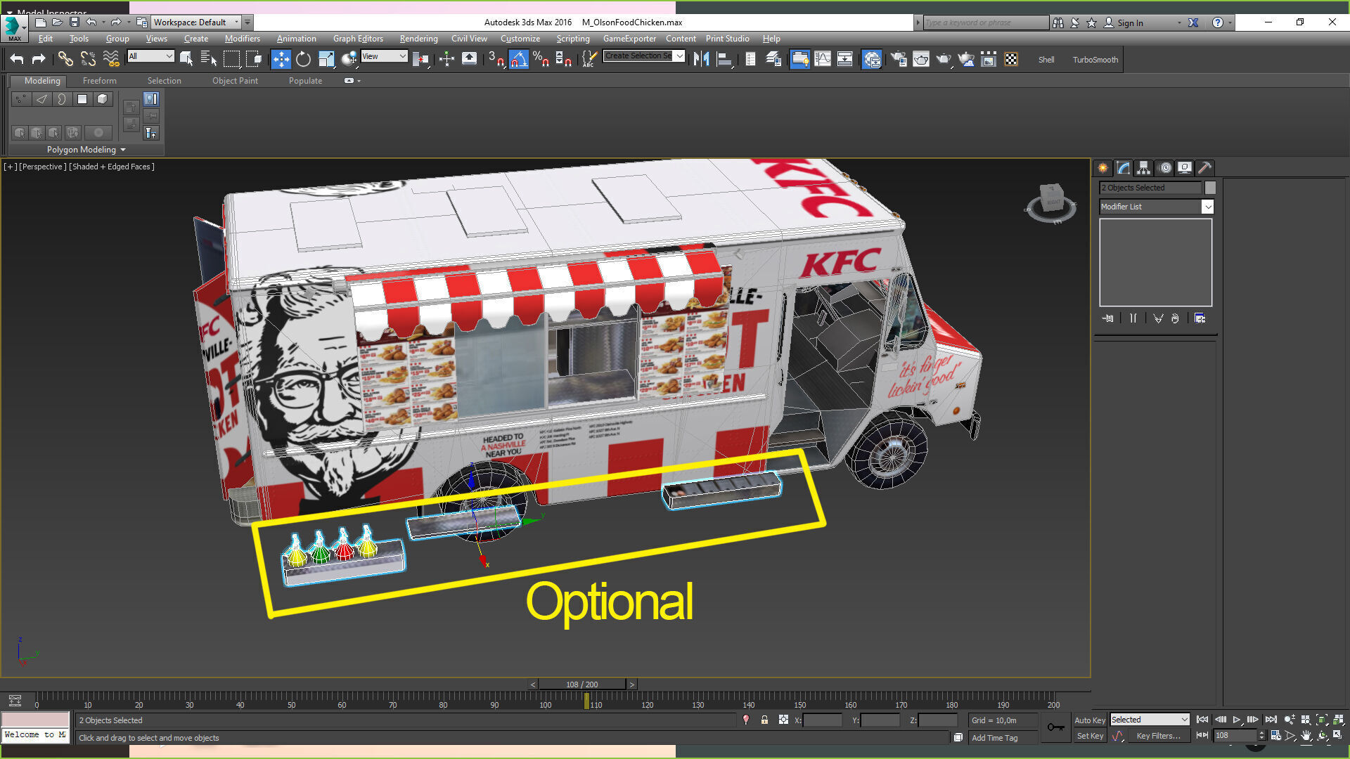 Morgan Olson KFC Nashville Food Truck Low-poly 3D model_12