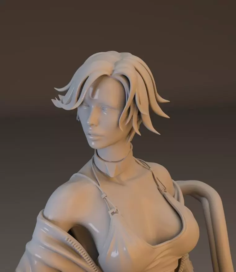 Cyberpunk Female Warrior  HighTech Resin Miniature 3D print model_0