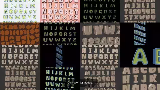 Cartoon Alphabet 3D Model Collection