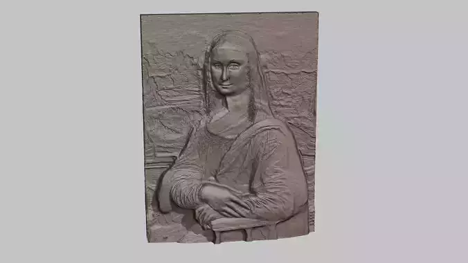 Mona Lisa relief sculpture for CNC routers and 3D printing Free 3D print model