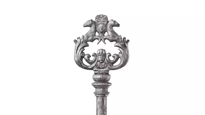 Skeleton key with horses