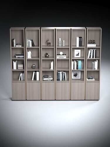Modern Wooden Bookshelf 3D Model