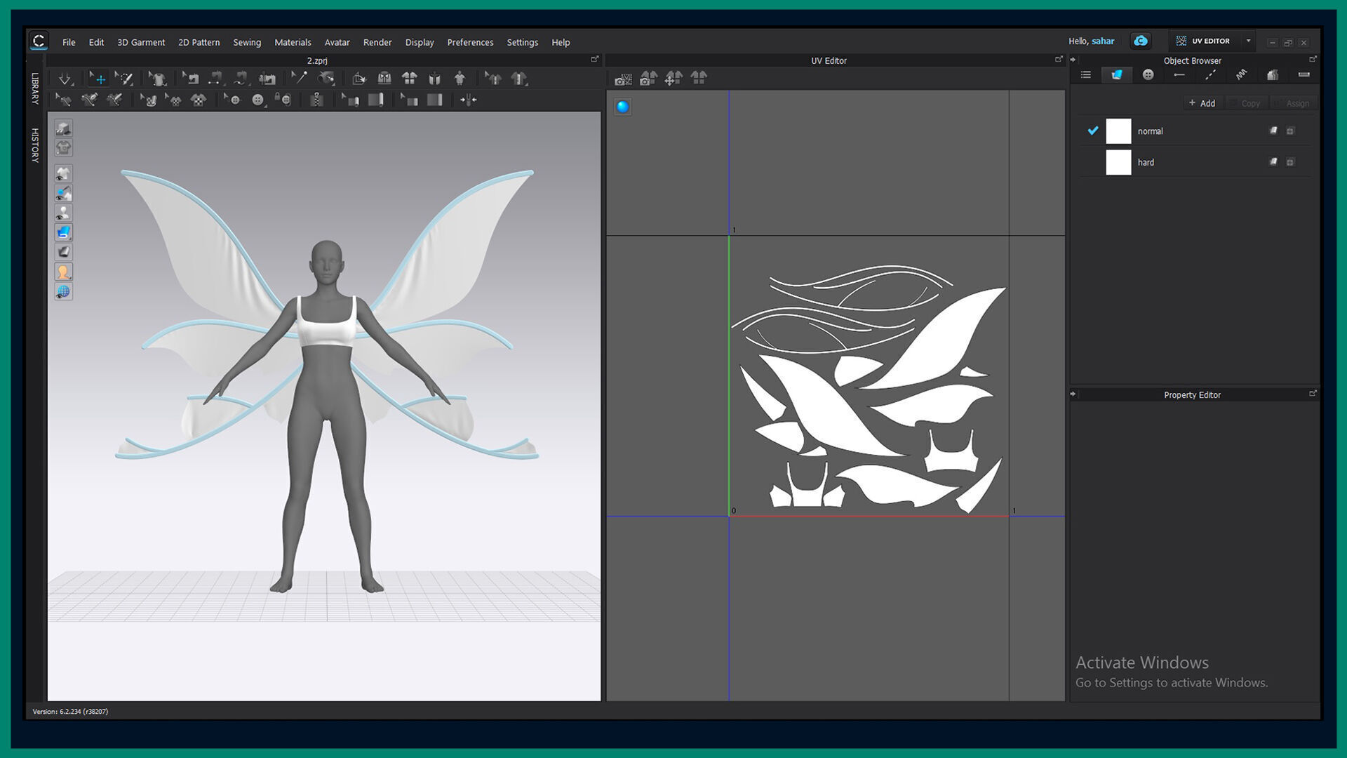 5 female wing outfit 3D model_9