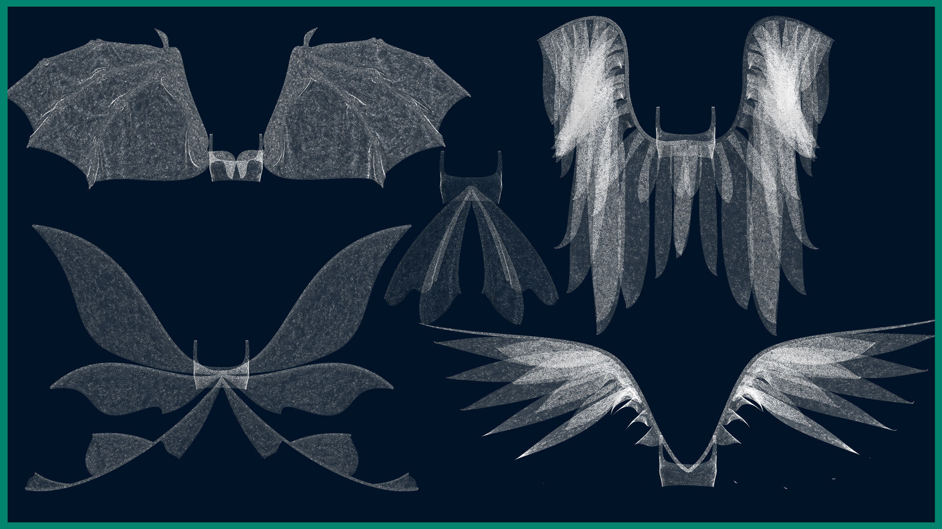 5 female wing outfit 3D model_7