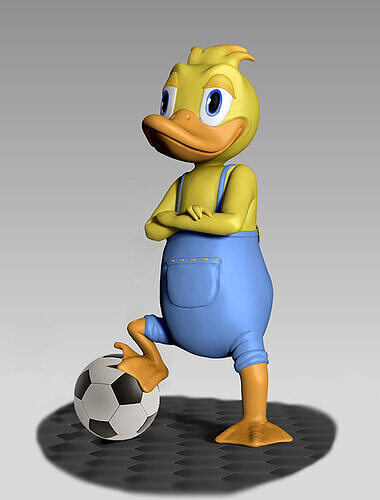 Souvenir duck with soccer ball for printable