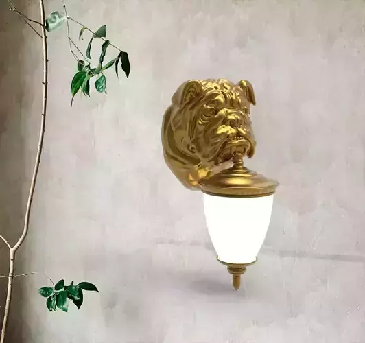 Bulldog Head Wall Lamp