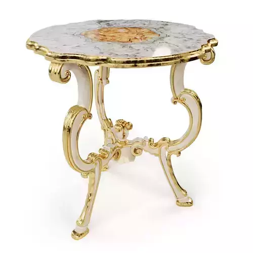 Tavolini Italian Early 20th Century Classic Baroque Tripod Table 3D model