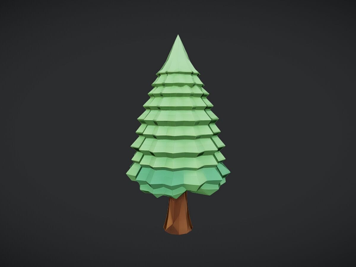 Low-poly stylized tree2 3D model_16