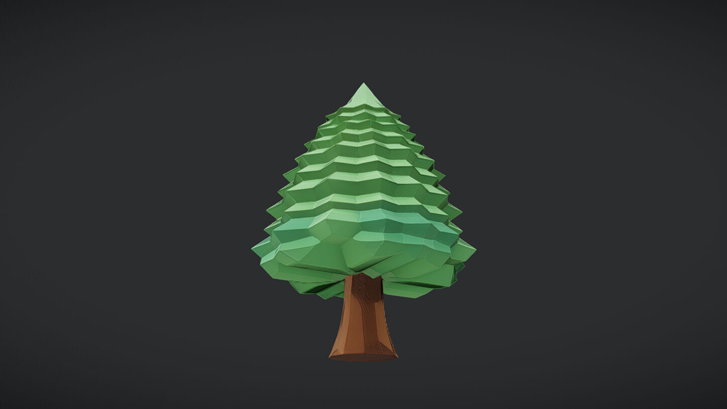 Low-poly stylized tree2 3D model_26