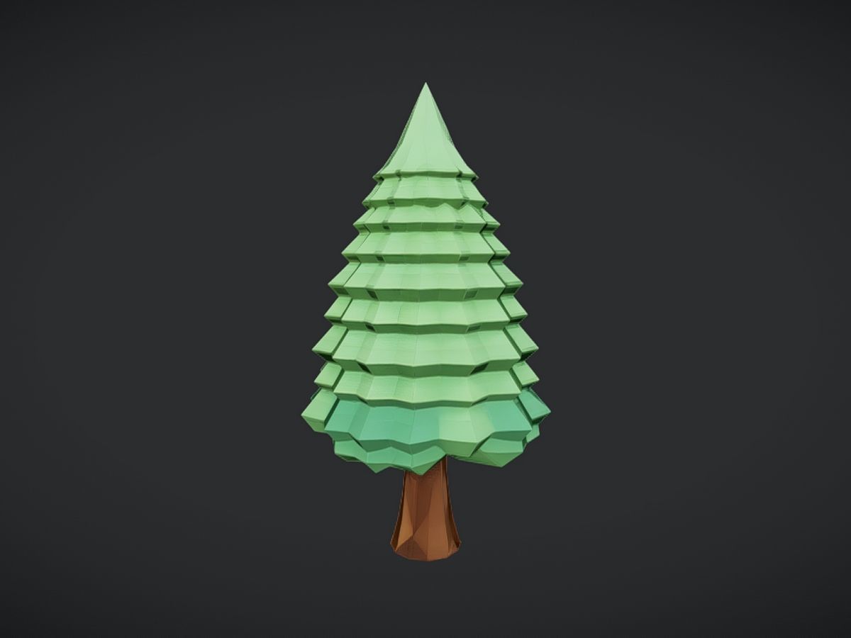 Low-poly stylized tree2 3D model_23