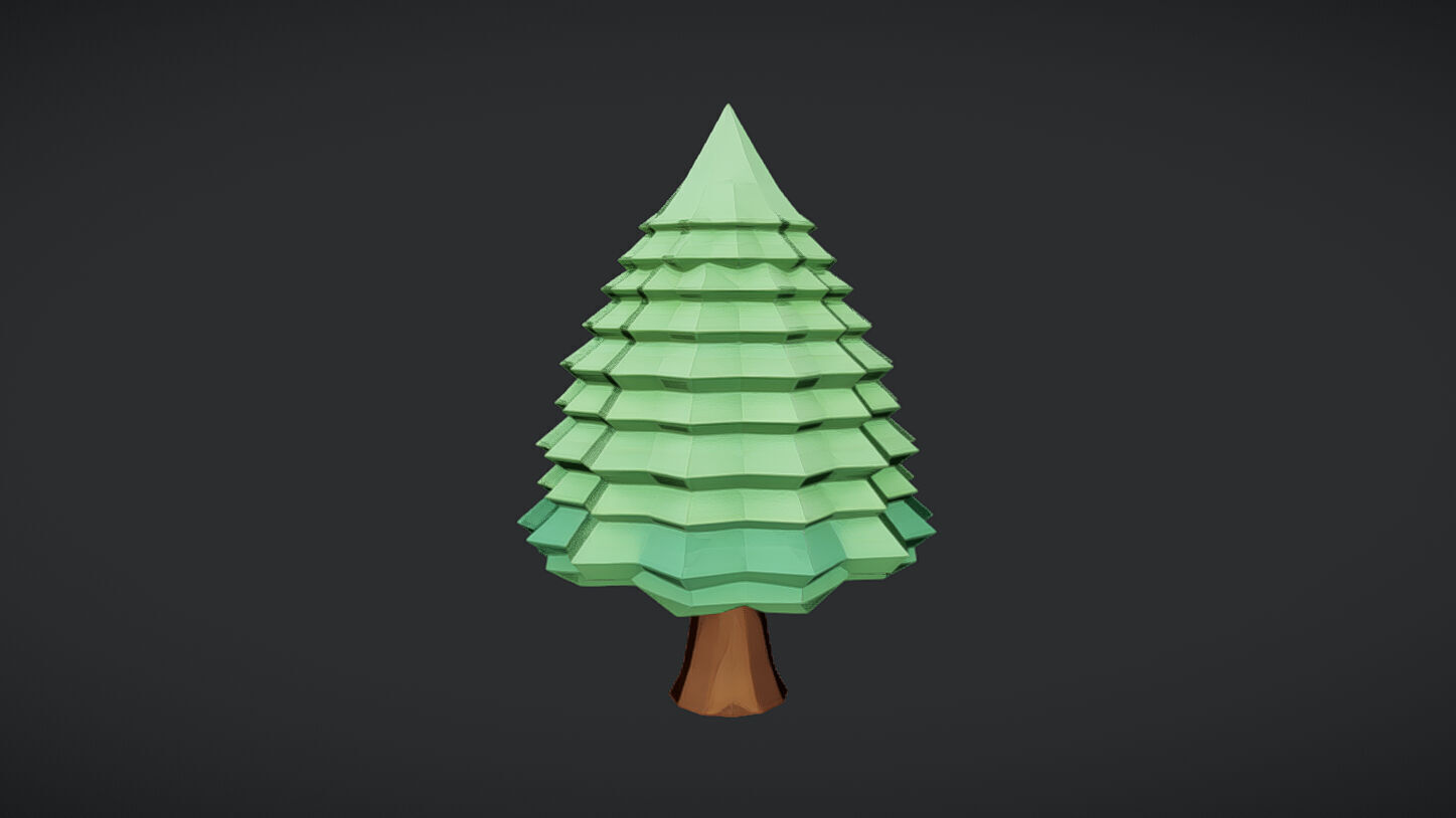 Low-poly stylized tree2 3D model_25