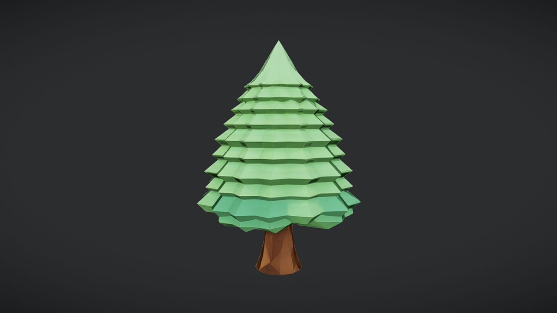 Low-poly stylized tree2 3D model_24