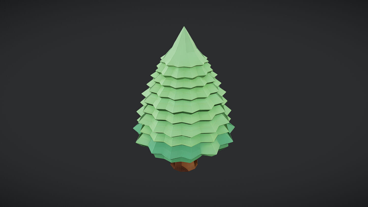Low-poly stylized tree2 3D model_27