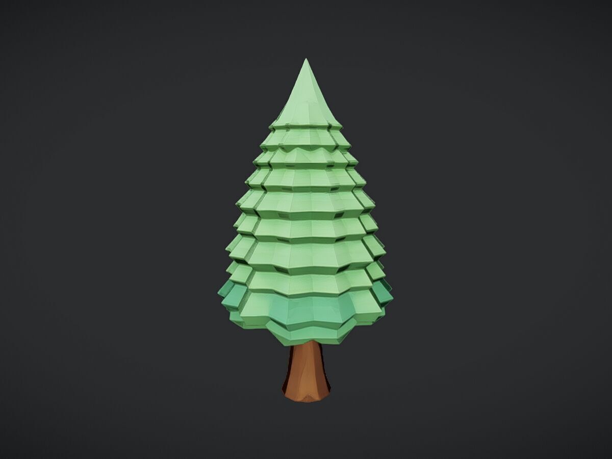 Low-poly stylized tree2 3D model_18